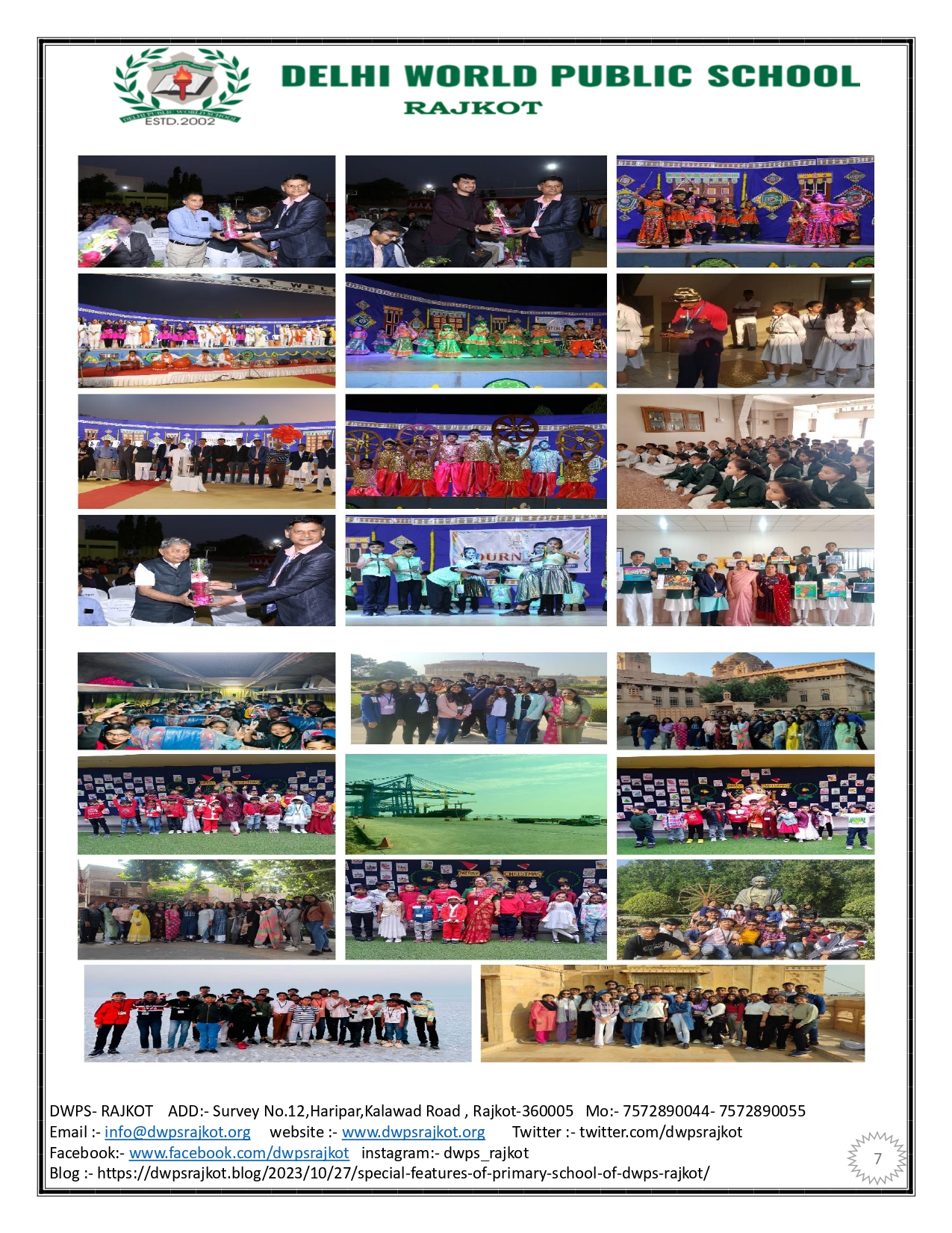 DWPS Rajkot Scholastic and Coscholastic Activities Report- December 2023