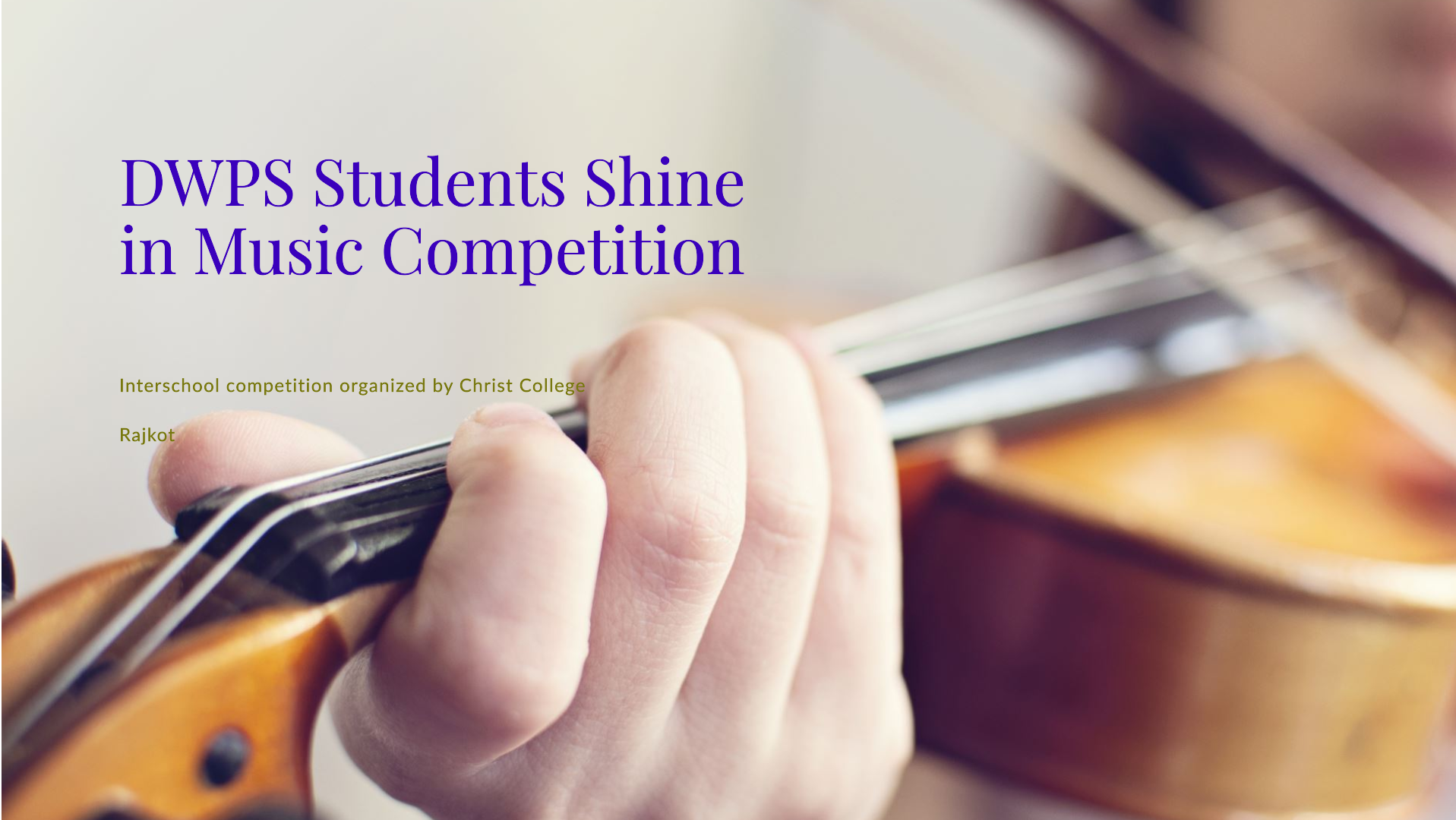 DWPS Rajkot Student Jay Parmar Wins Music Competition